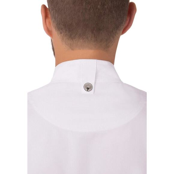 NWT Chef Works Men's Springfield Chef Coat White Large Zipper Arm Pocket BCSZ009 - Picture 4 of 7